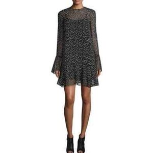 Theory Marah Starry 100% Silk Mini Dress Size 6